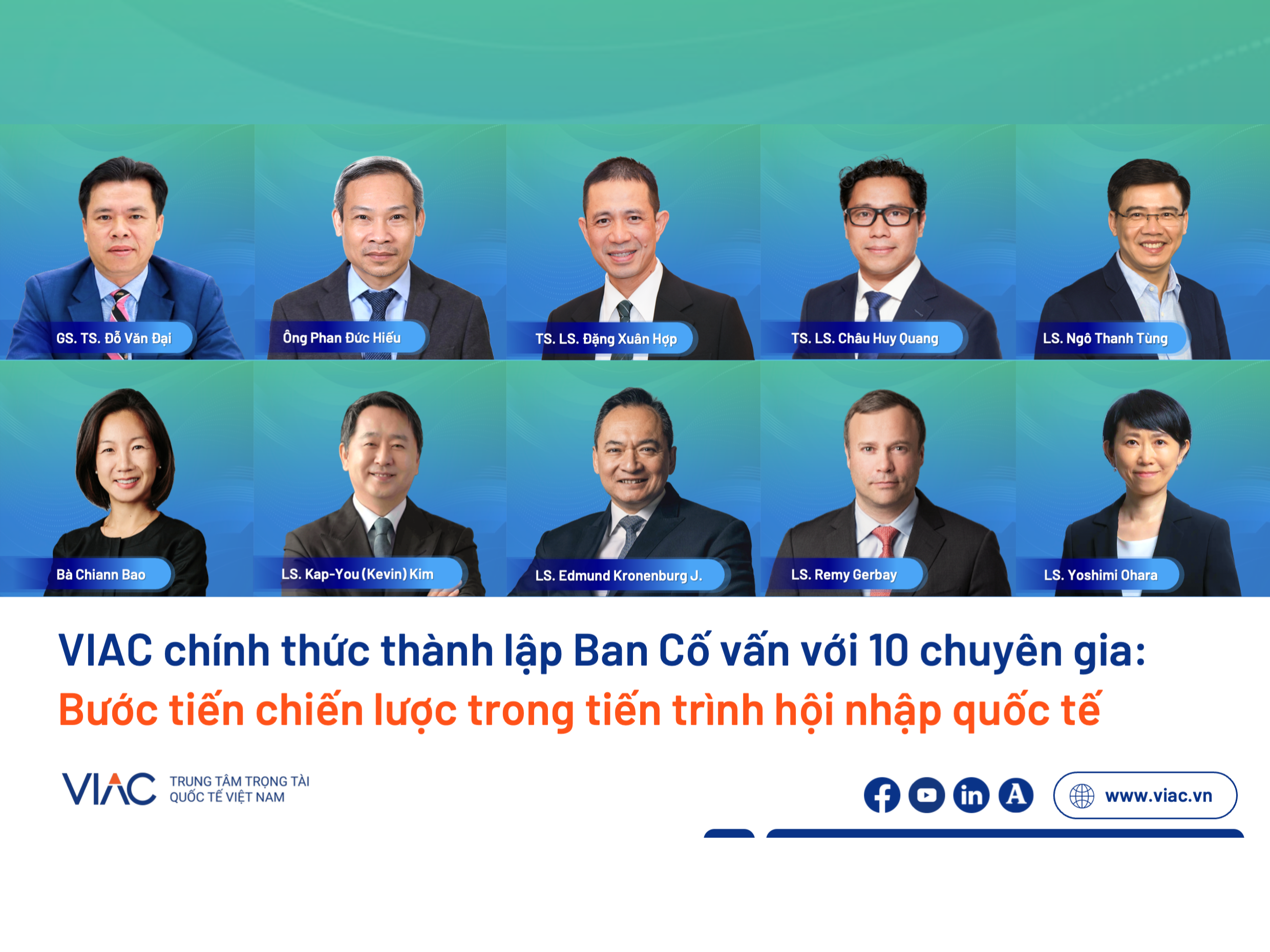 VIAC chính thức thành lập Ban Cố vấn với 10 chuyên gia: Bước tiến chiến lược trong tiến trình hội nhập quốc tế